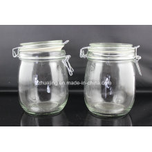 Glass Canning Jar with Metal Clip